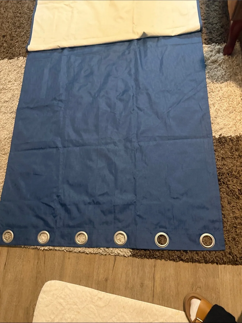Eclipse Navy Blue Grommet Curtain Panel x2